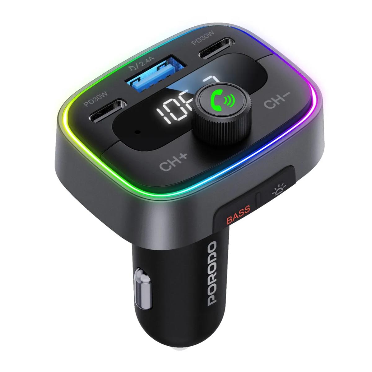 Porodo Smart Car Charger FM Transmitter