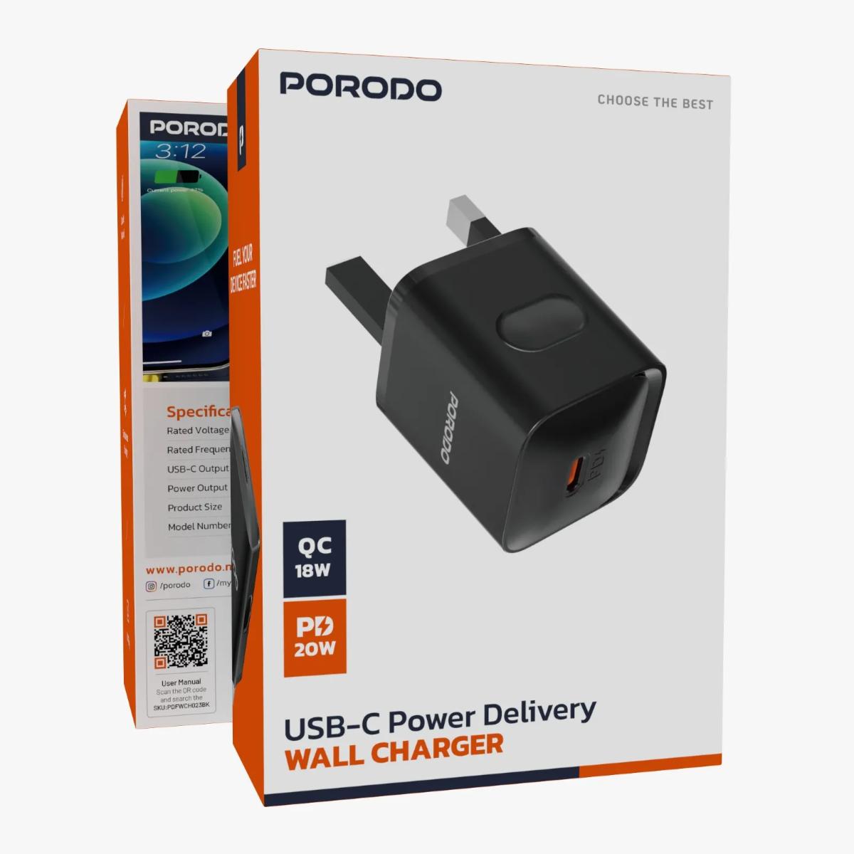 Porodo USB-C Power Delivery  Wall Charger