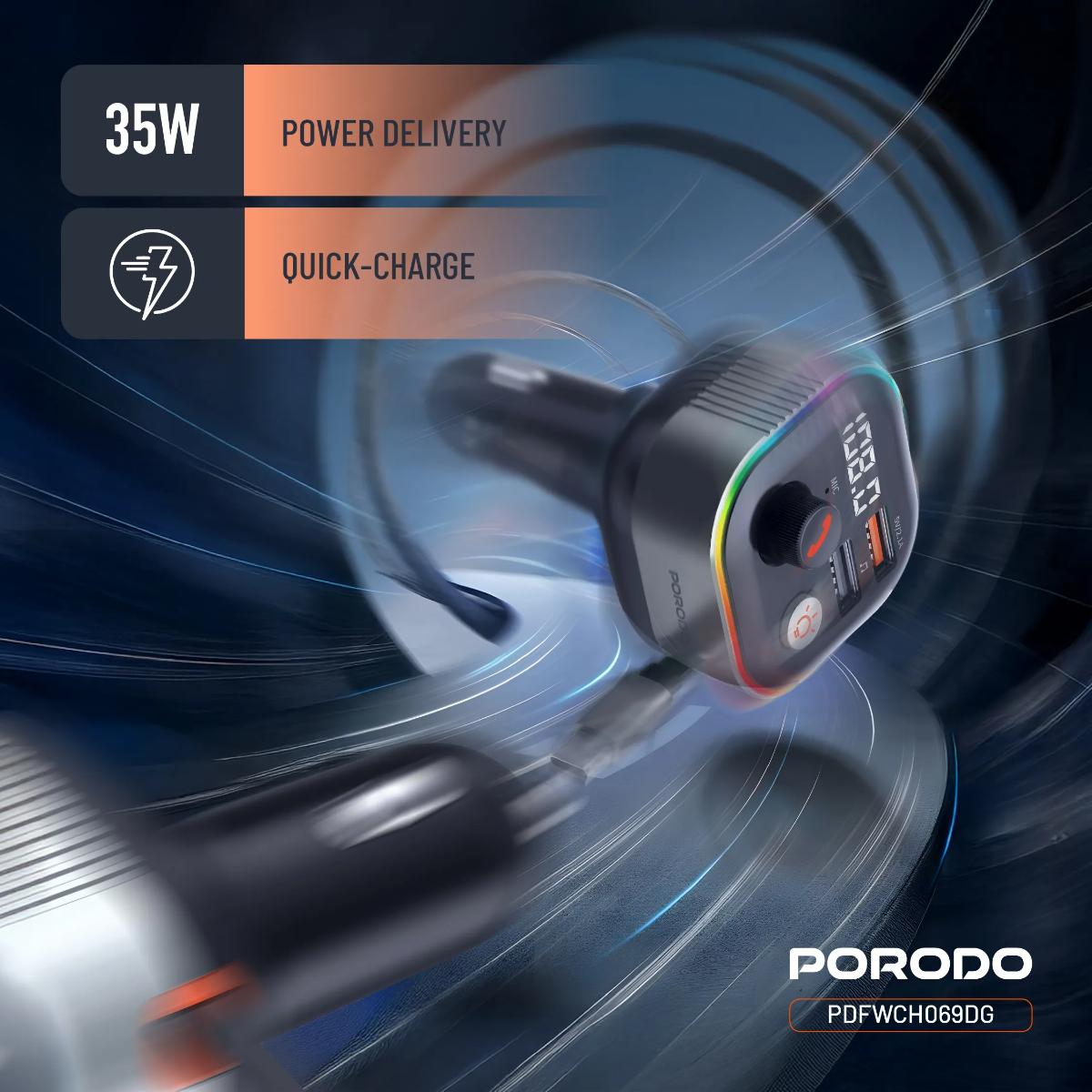 Porodo Audio Boost Bluetooth FM Transmitter