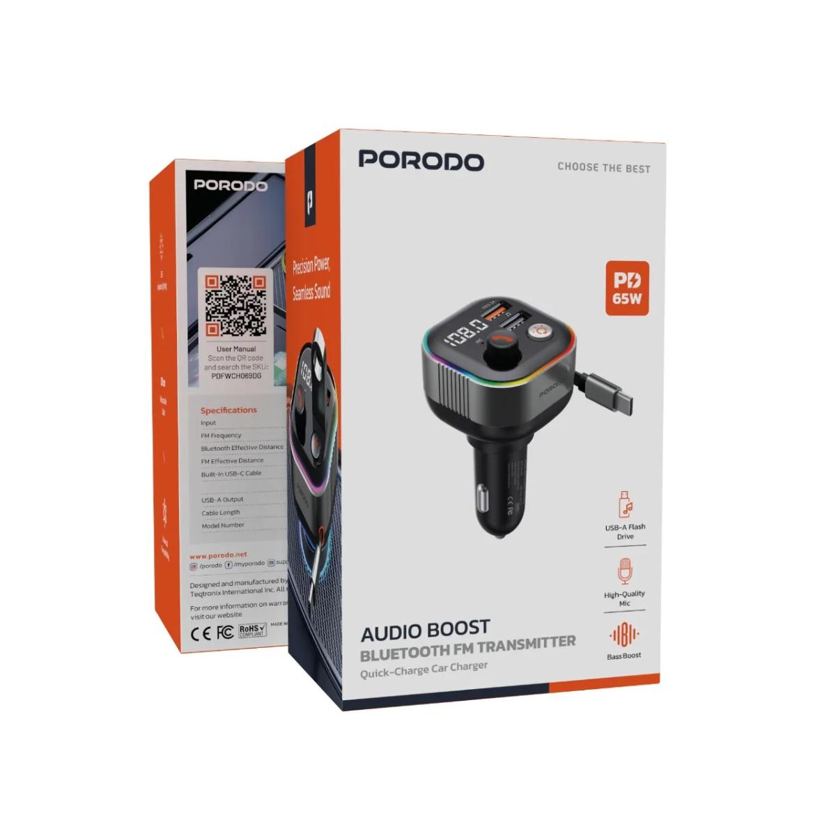 Porodo Audio Boost Bluetooth FM Transmitter