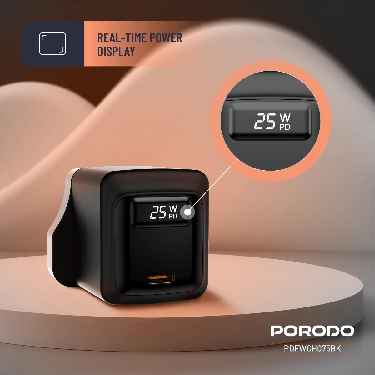 Porodo GaN 25W USB-C Wall Charger