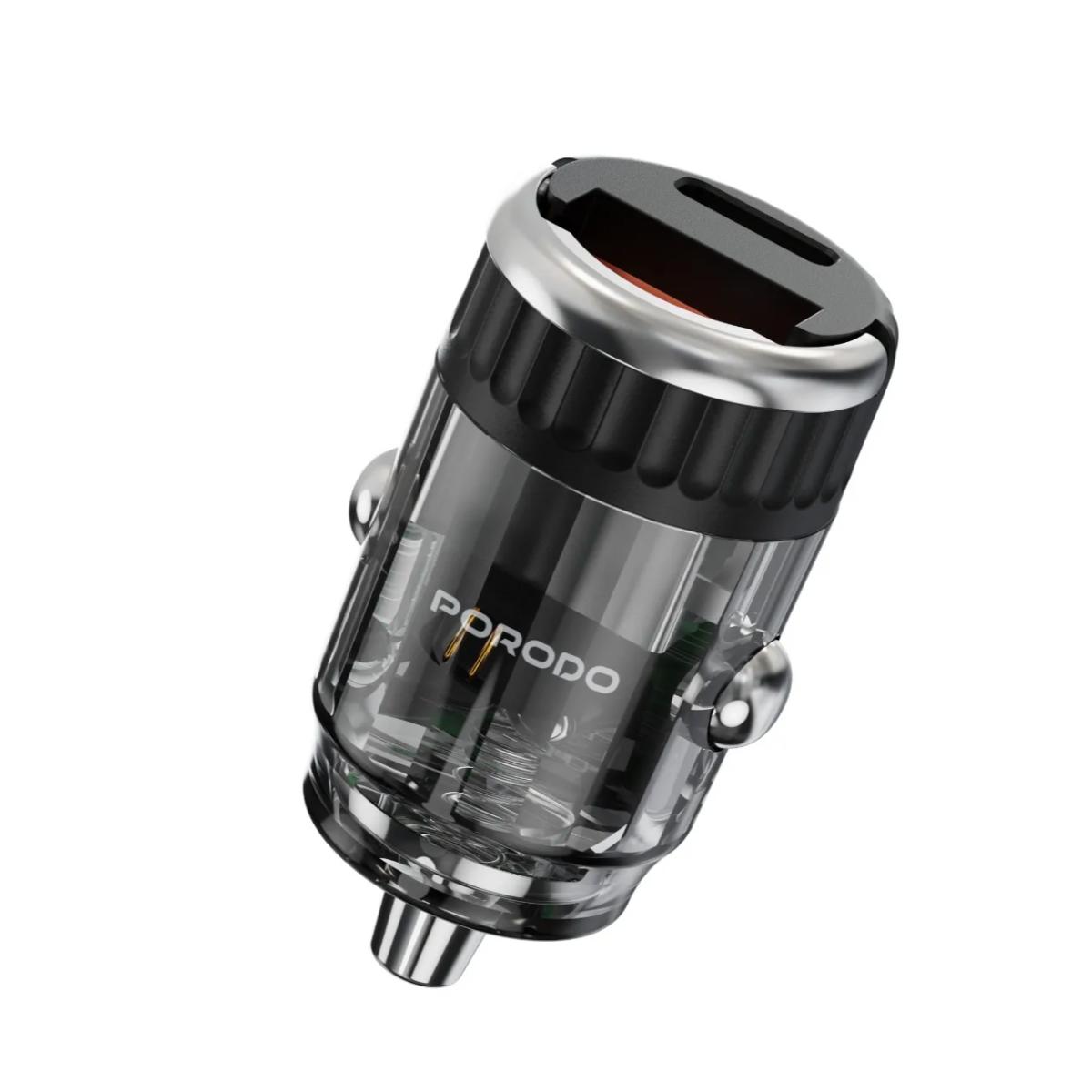 Porodo Dual Port Transparent Car Charger