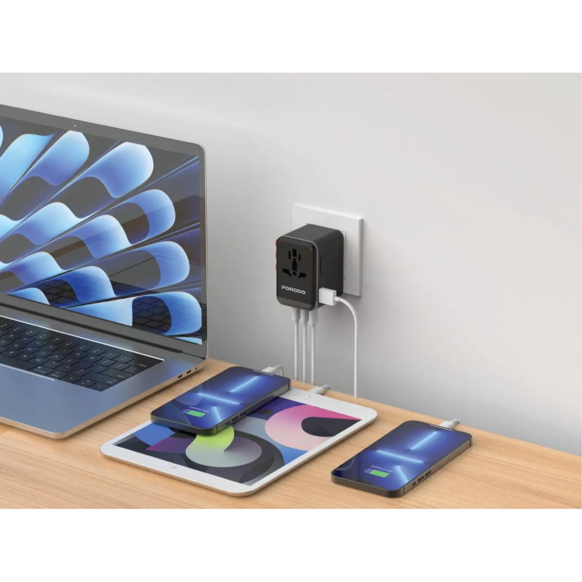 Porodo 5Gbps USB HUB Universal Travel Adapter