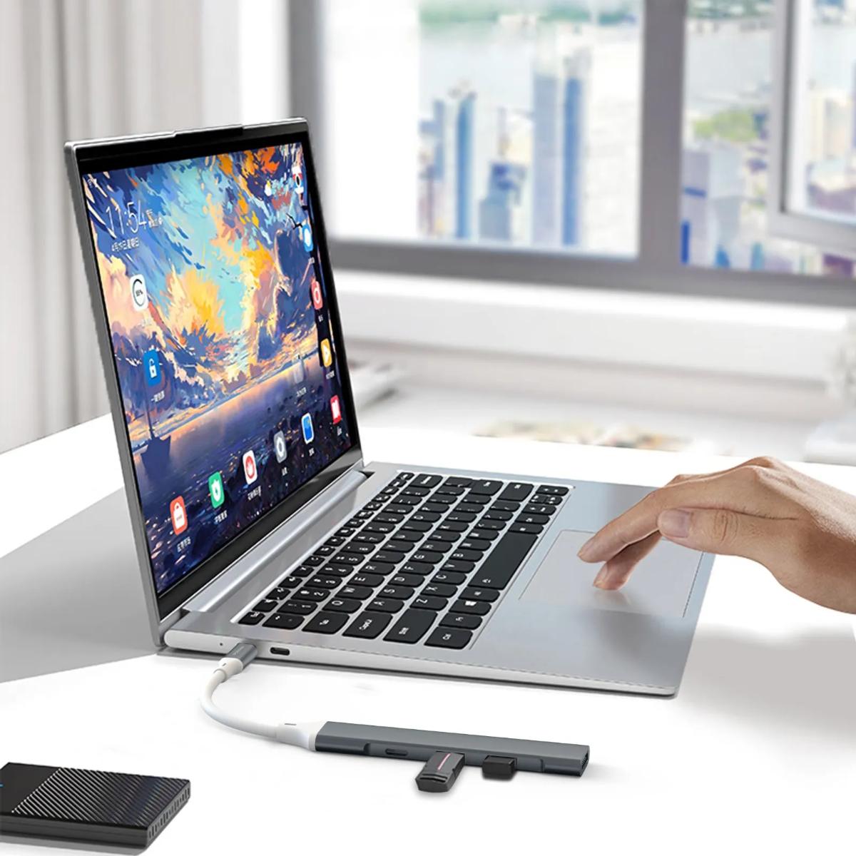 Porodo 4-Port Aluminum USB-C Hub