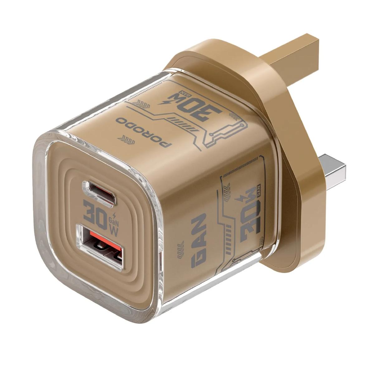 Porodo Tezclarte 30W Dual-Port GaN Fast Charger