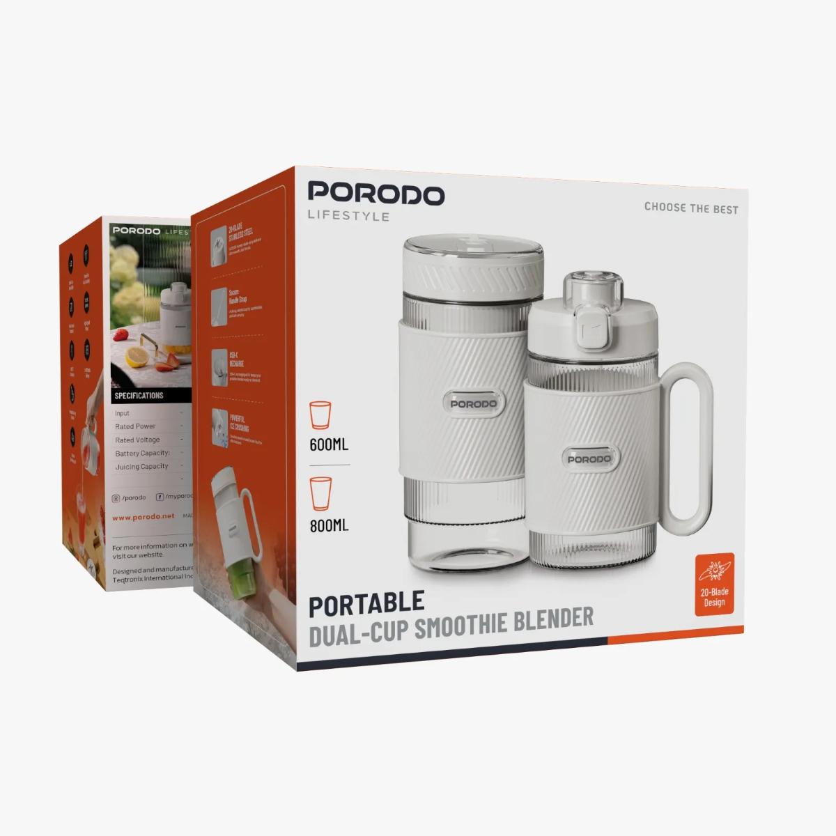 Porodo  Portable Dual-Cup Smoothie Blender