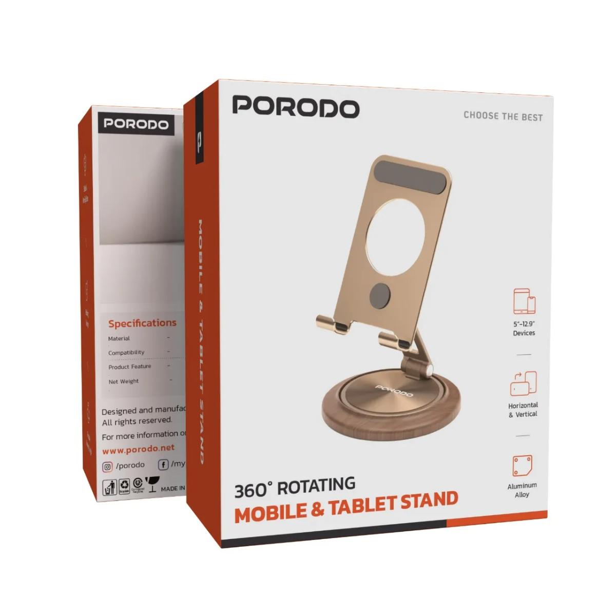 Porodo 360° Rotating Mobile & Tablet Stand