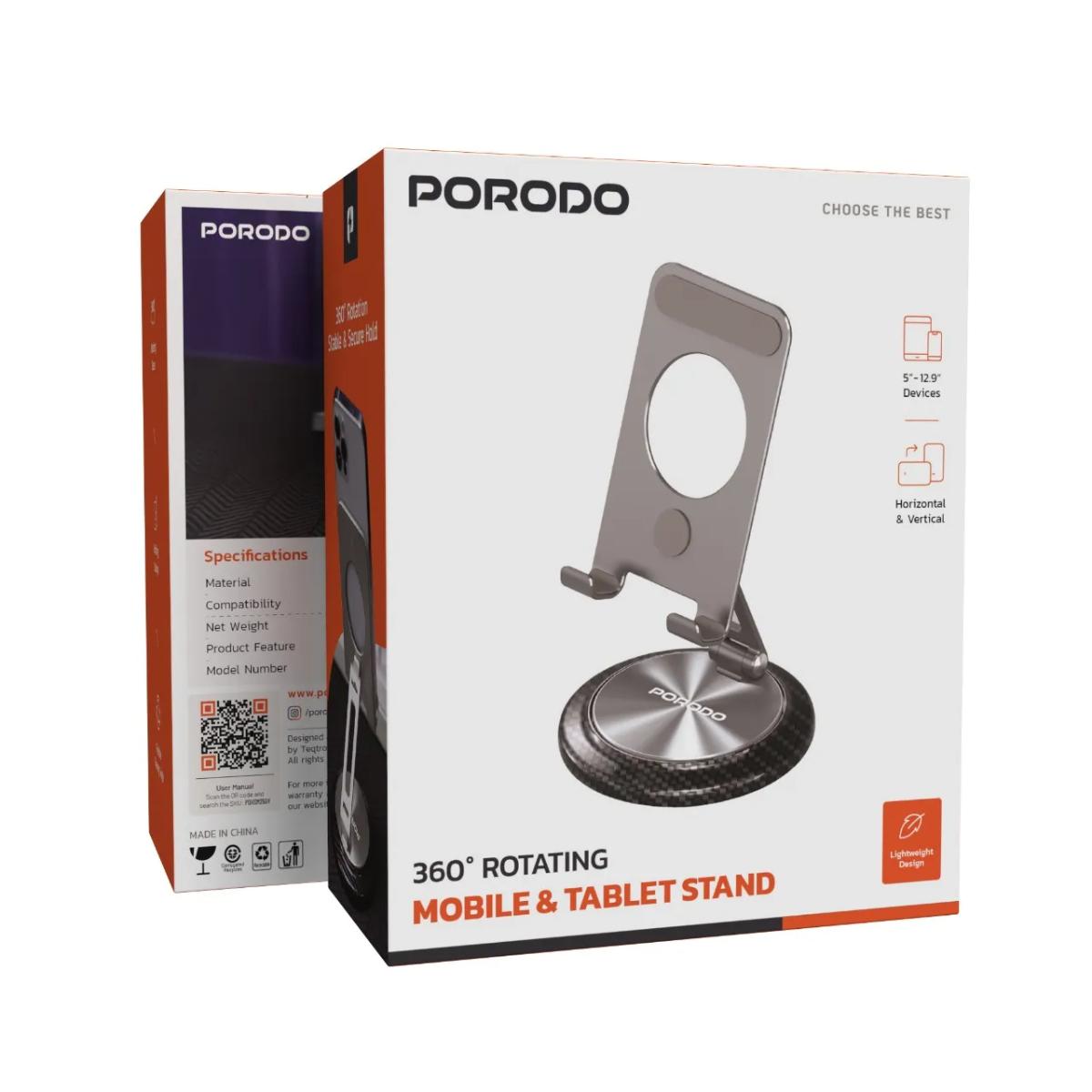 Porodo 360° Rotating Mobile & Tablet Stand