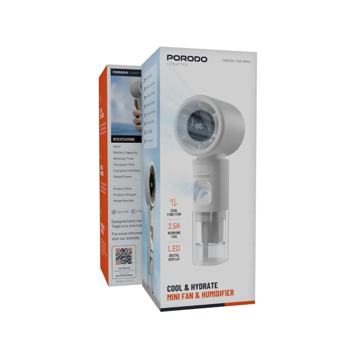 Porodo Cool & Hydrate Mini Fan & Humidifier