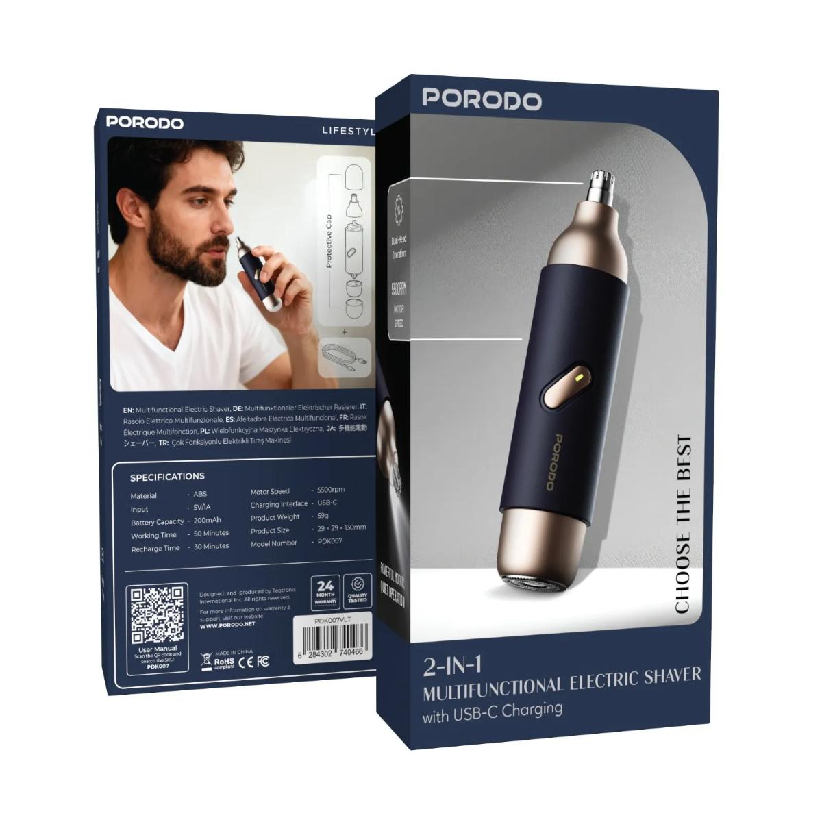 Porodo 2-in-1 Multifunctional Electric Shaver
