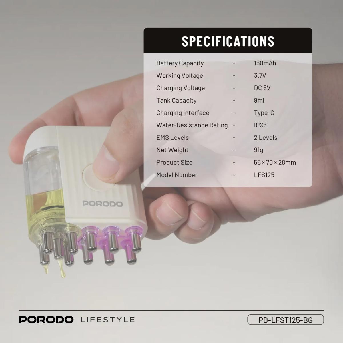 Porodo EMS & Red Light Therapy Hair Oil Applicator