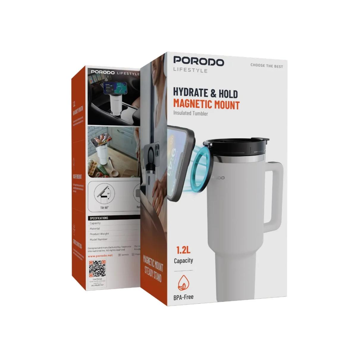 Porodo Lifestyle Hydrate & Hold 40oz MagSafe Tumbler