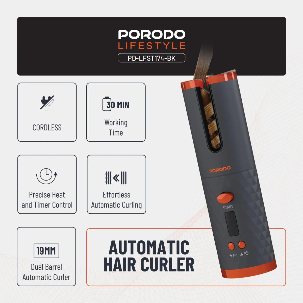Porodo Lifestyle Automatic Hair Curler