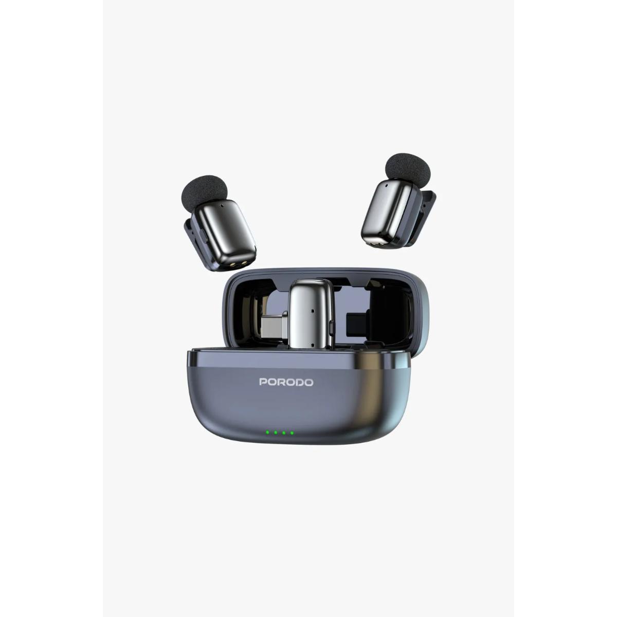 Porodo Wireless Lavalier Microphones  Type-C Connector