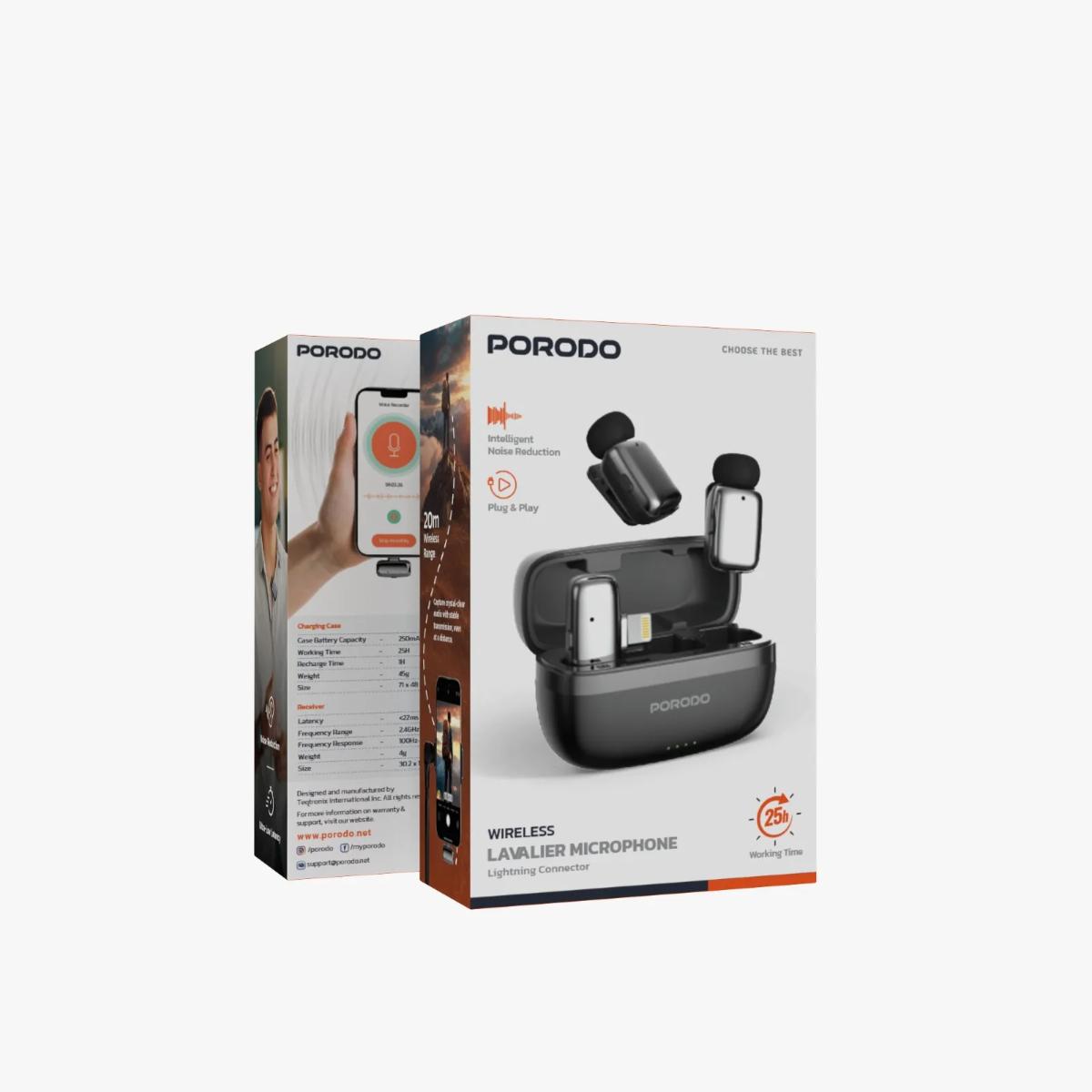 Porodo Wireless Lavalier Microphone (Lightning)