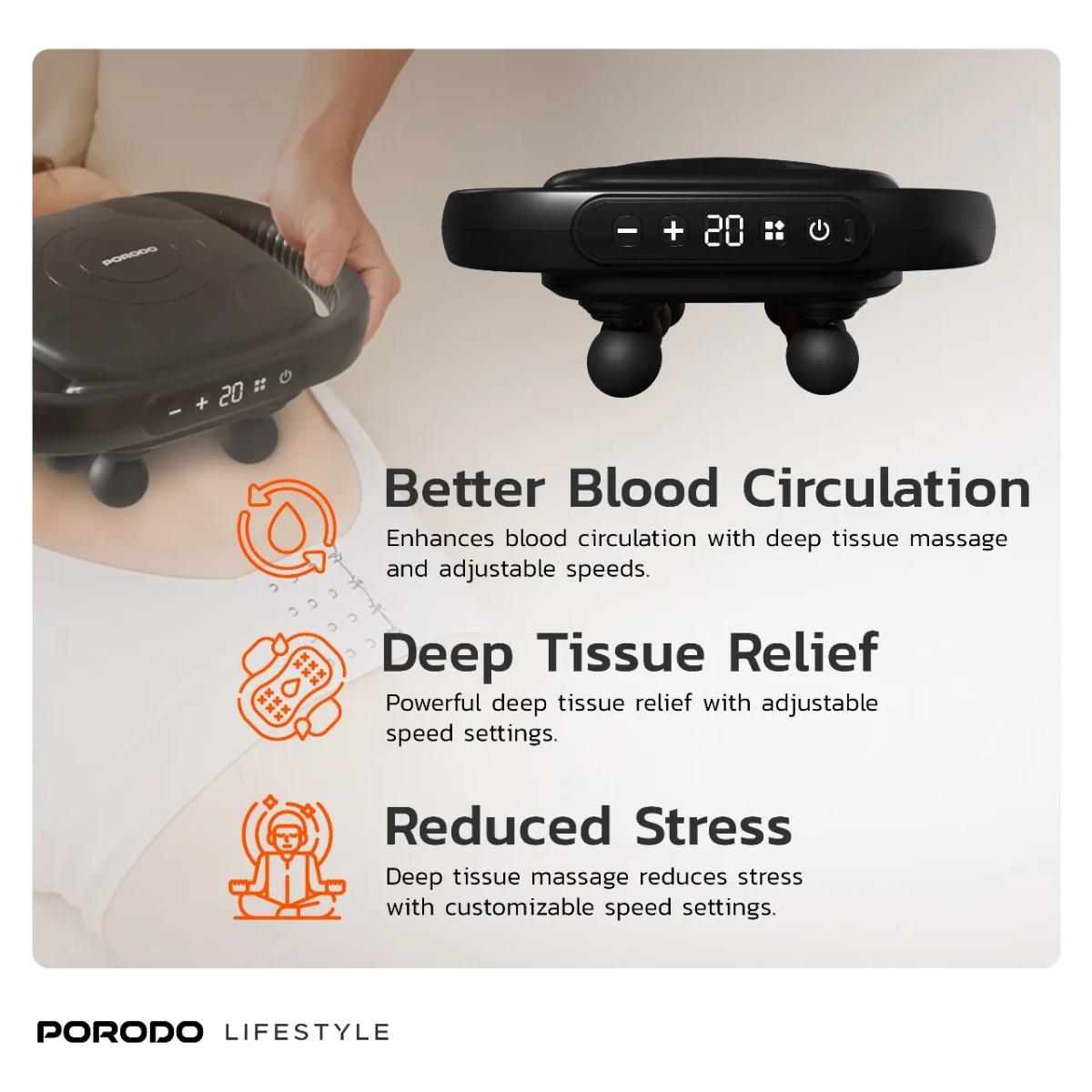 Porodo  Power Pulse 8-Head Massage Gun