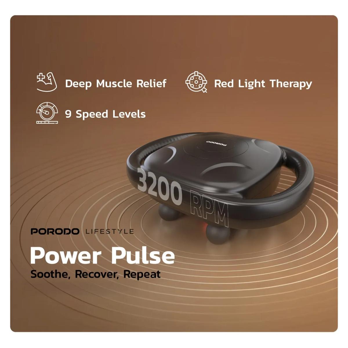 Porodo  Power Pulse 8-Head Massage Gun