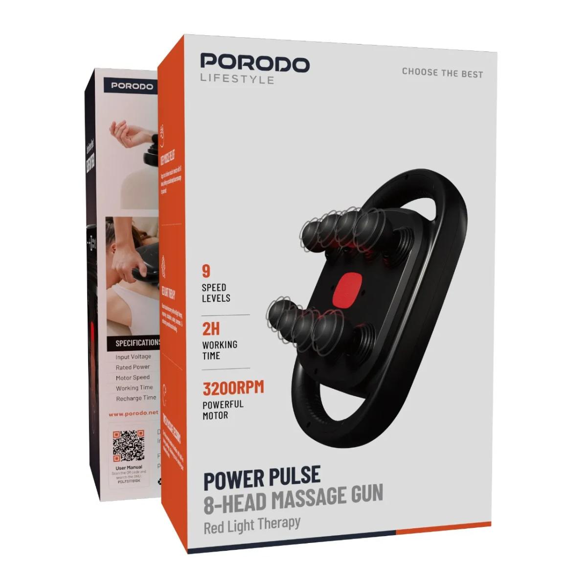 Porodo  Power Pulse 8-Head Massage Gun