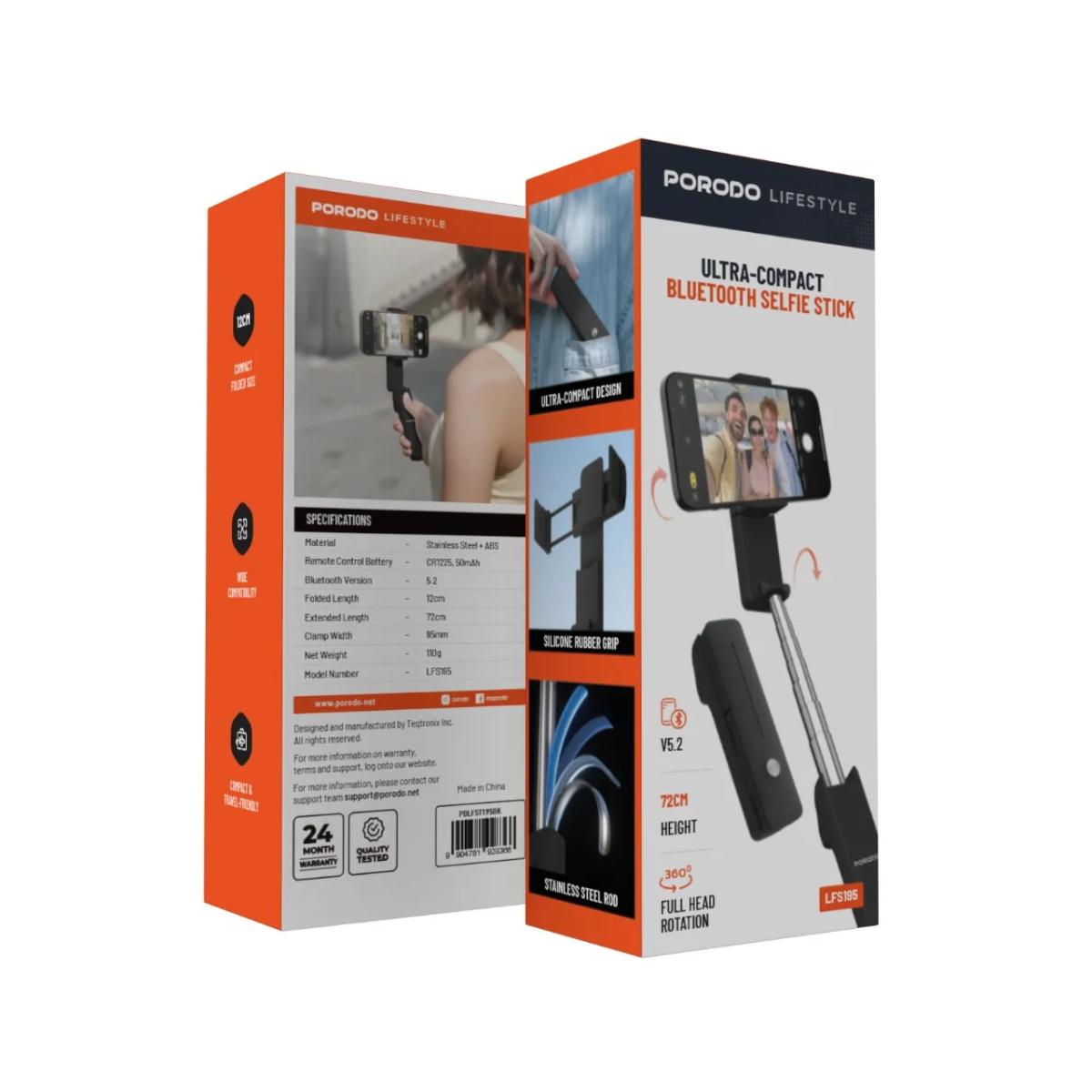 Porodo Lifestyle Ultra-Compact Bluetooth Selfie Stick