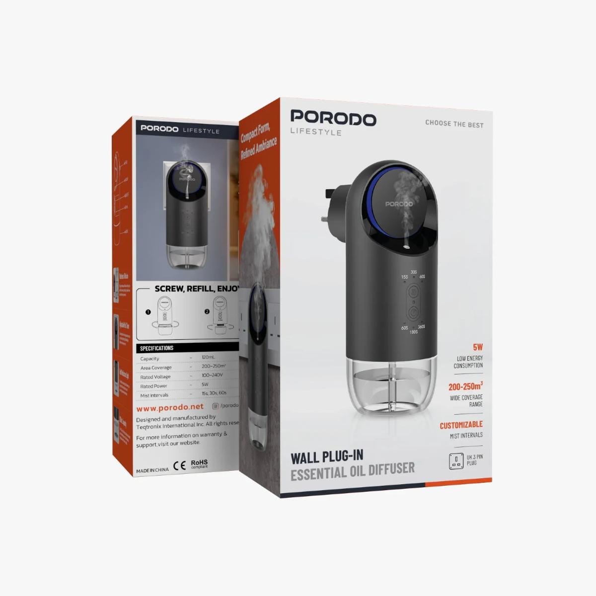 Porodo Lifestyle Wall Plug-In Essential Oil Diffuser