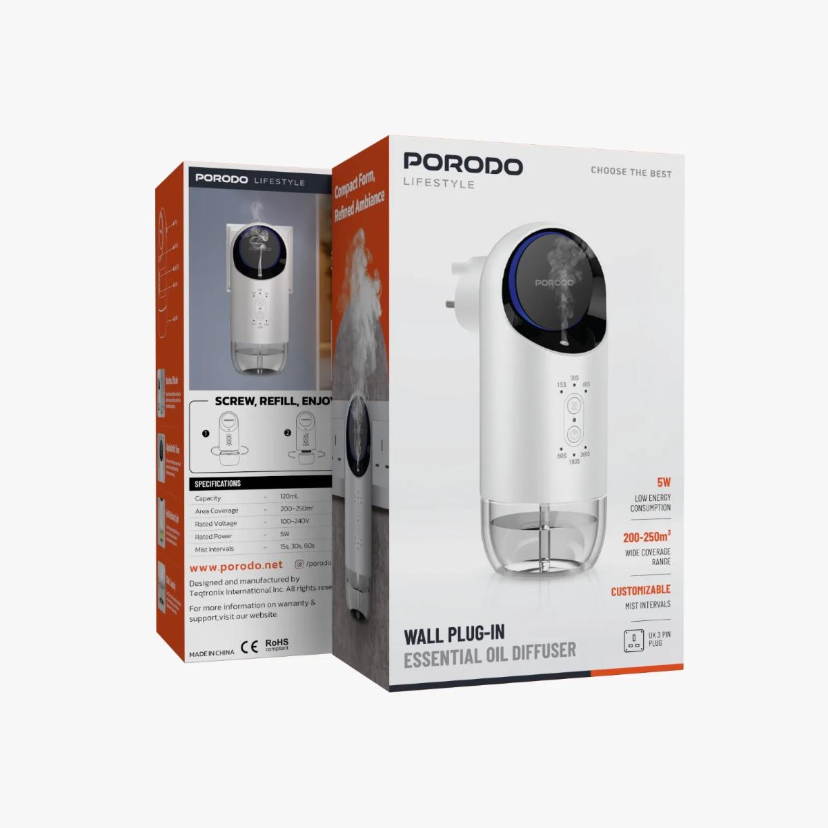 Porodo Lifestyle Wall Plug-In Essential Oil Diffuser