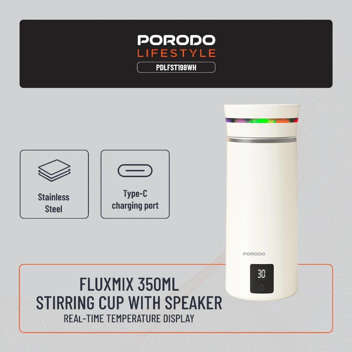 Porodo Fluxmix 350ML Stirring Cup with Speaker
