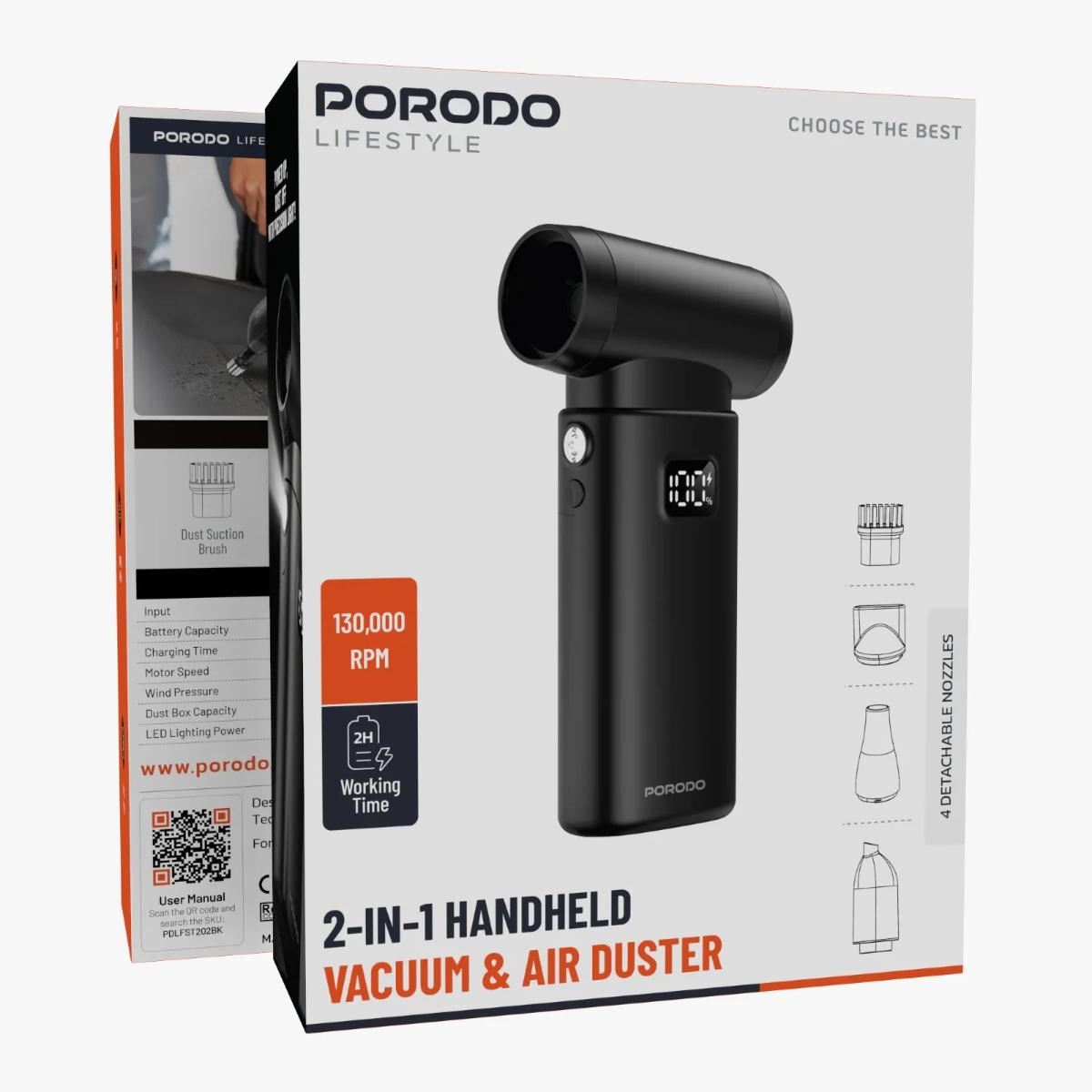 Porodo  2-IN-1 Handheld Vacuum & Air Duster