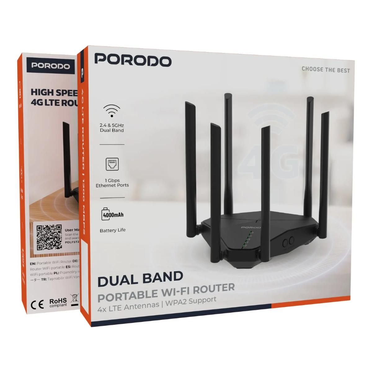 Porodo Dual Band Portable Wi-Fi Router