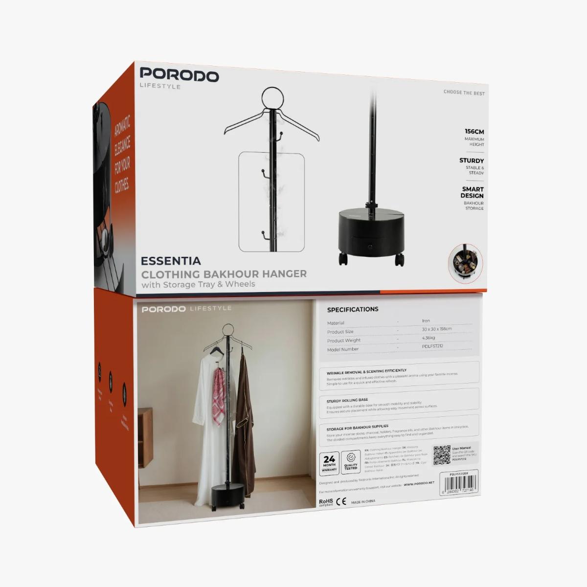 Porodo Lifestyle Essentia Bakhour Hanger with Storage