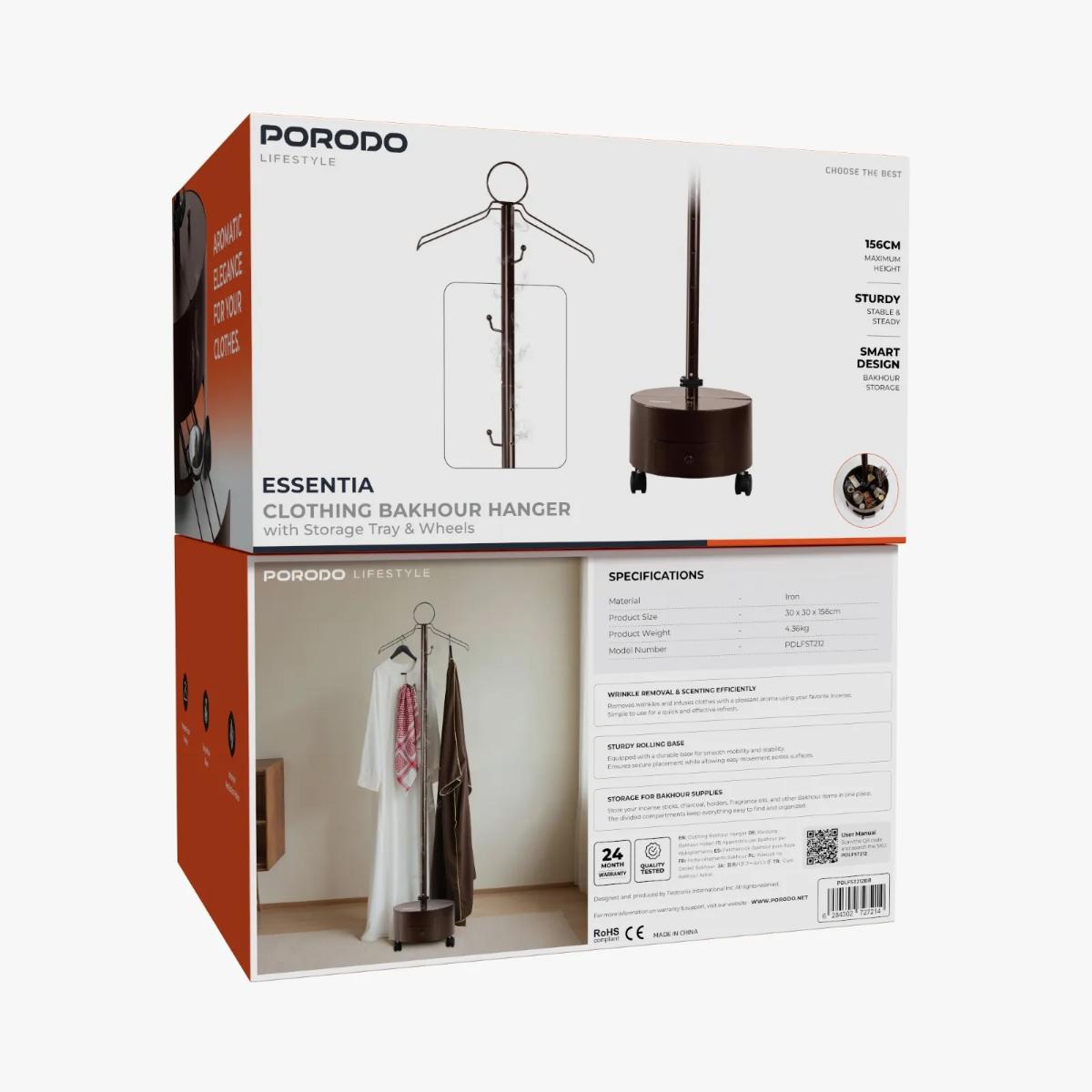 Porodo Lifestyle Essentia Bakhour Hanger with Storage
