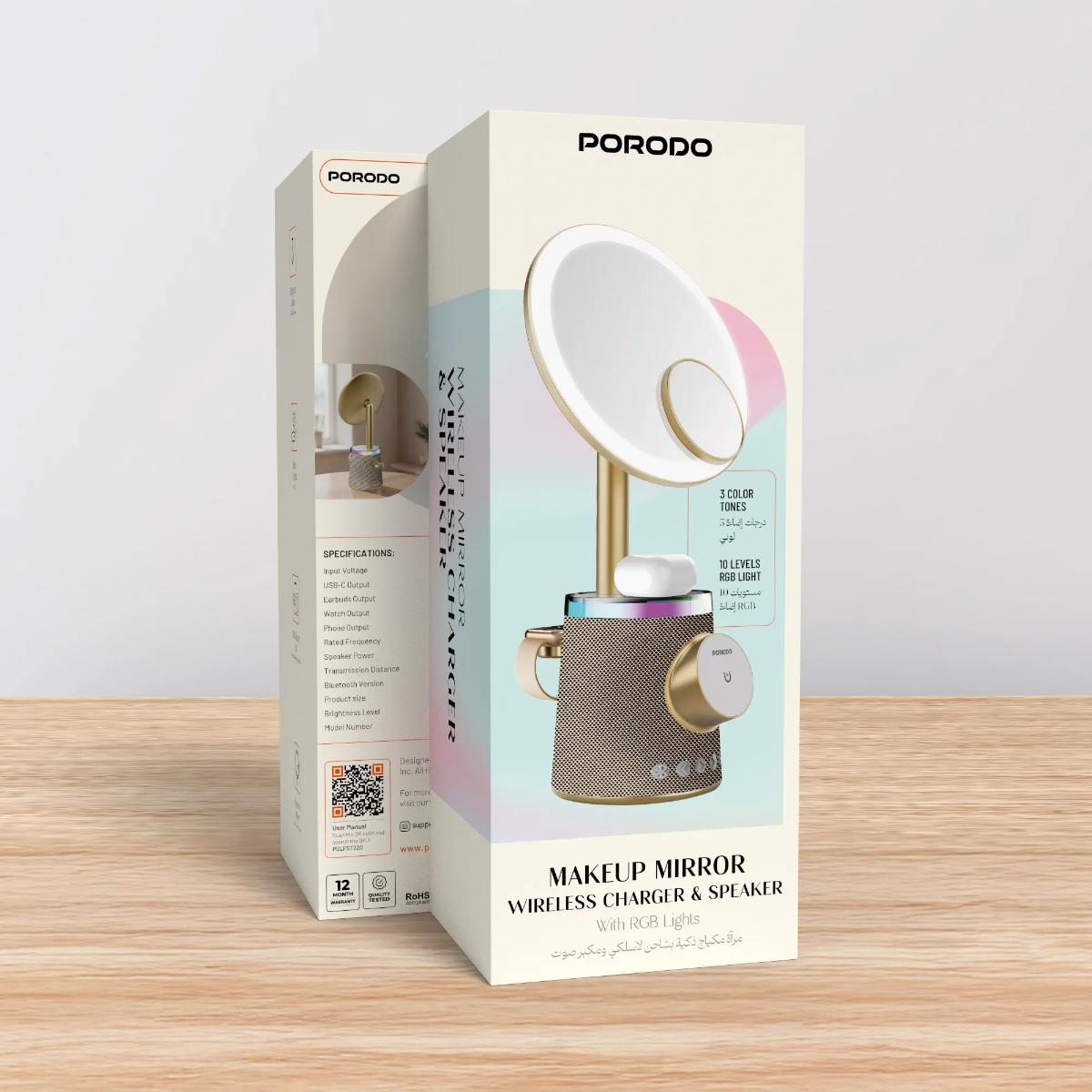 Porodo 4-in-1 Makeup Mirror