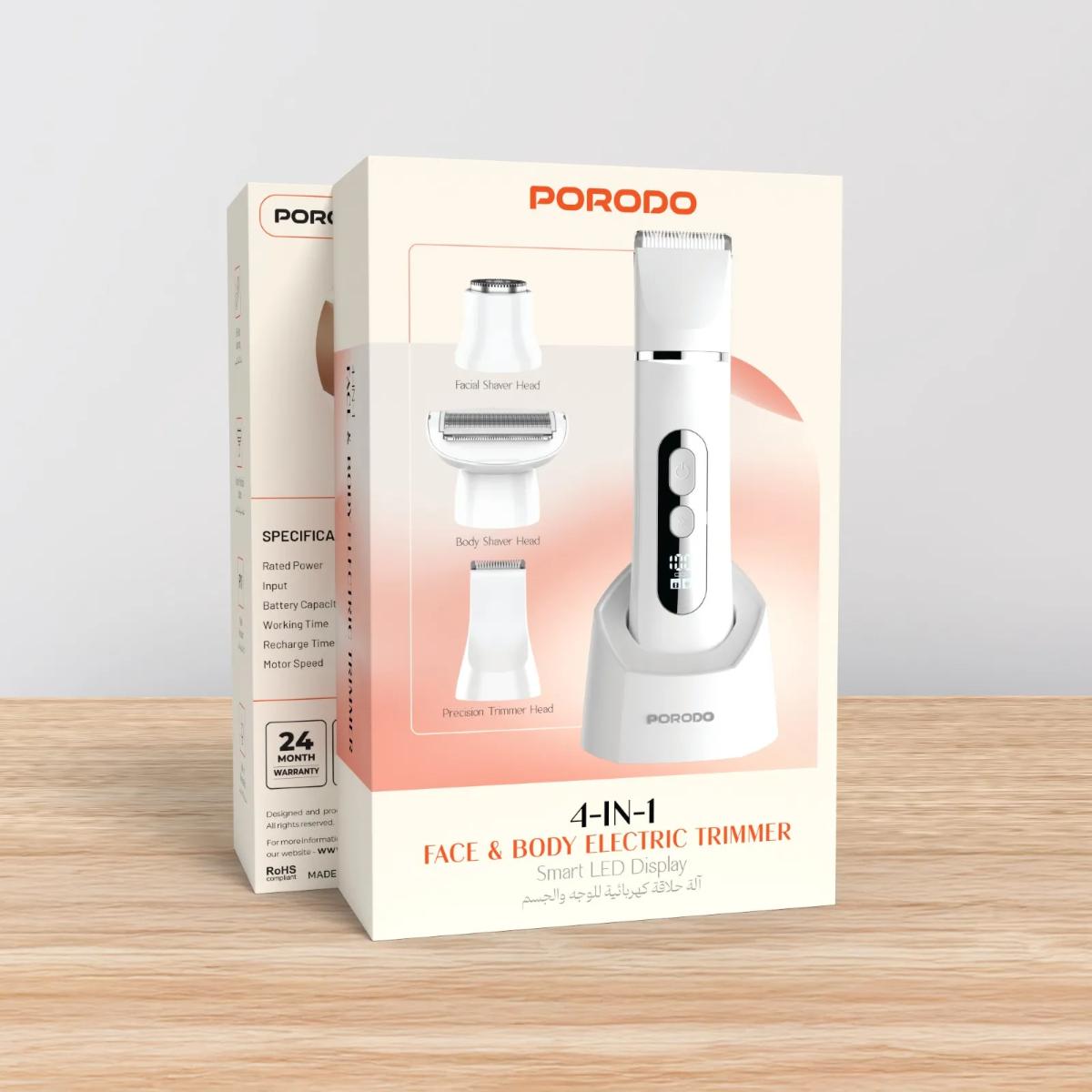 Porodo 4-in-1 Precision Face & Body Trimmer