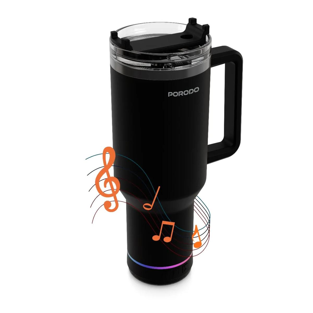 Porodo 40oz HydroTunes Bluetooth Speaker Tumbler