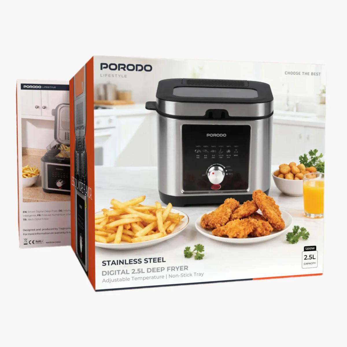 Porodo Lifestyle 2.5L Compact Deep Fryer