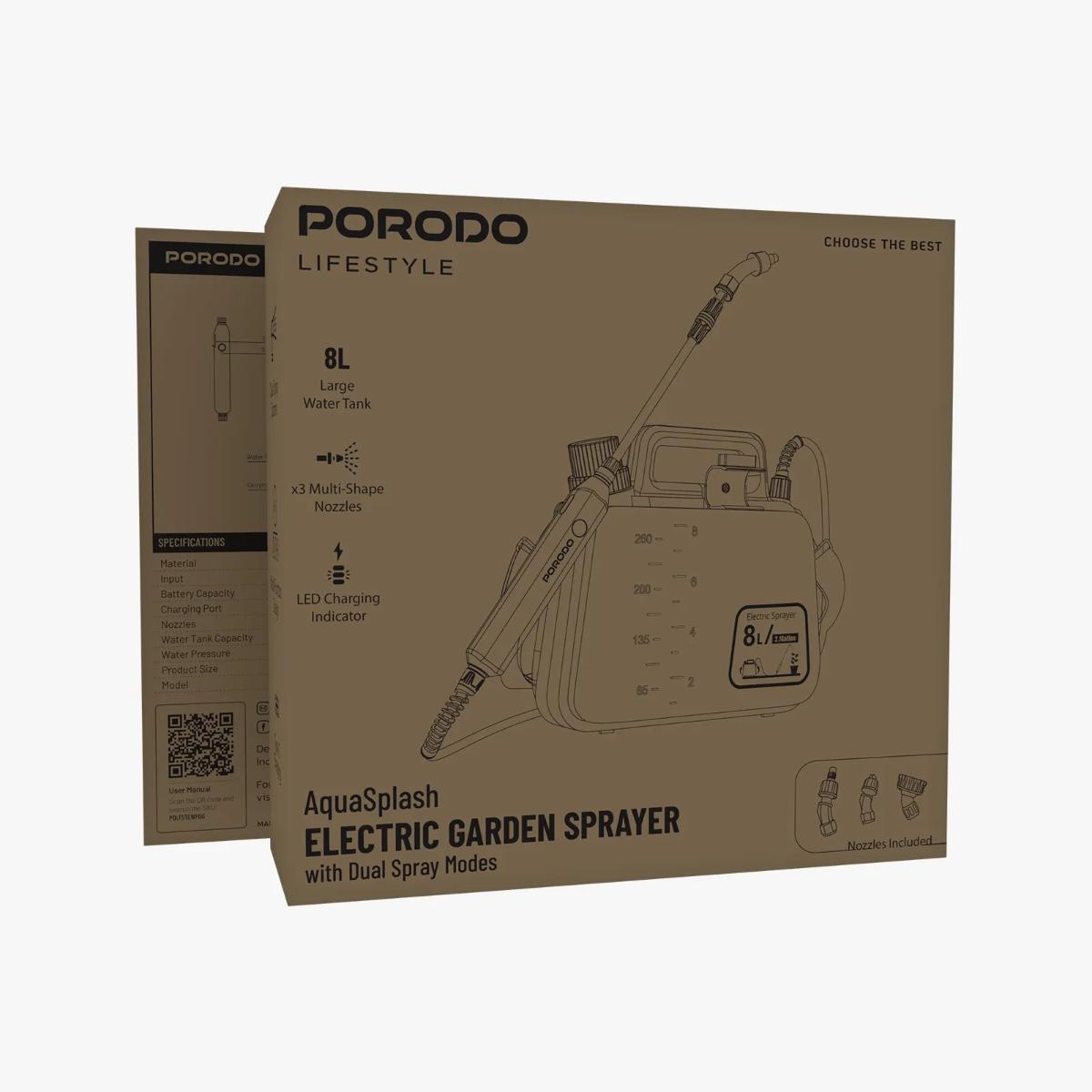 Porodo AquaSplash Electric Garden Sprayer - 8L