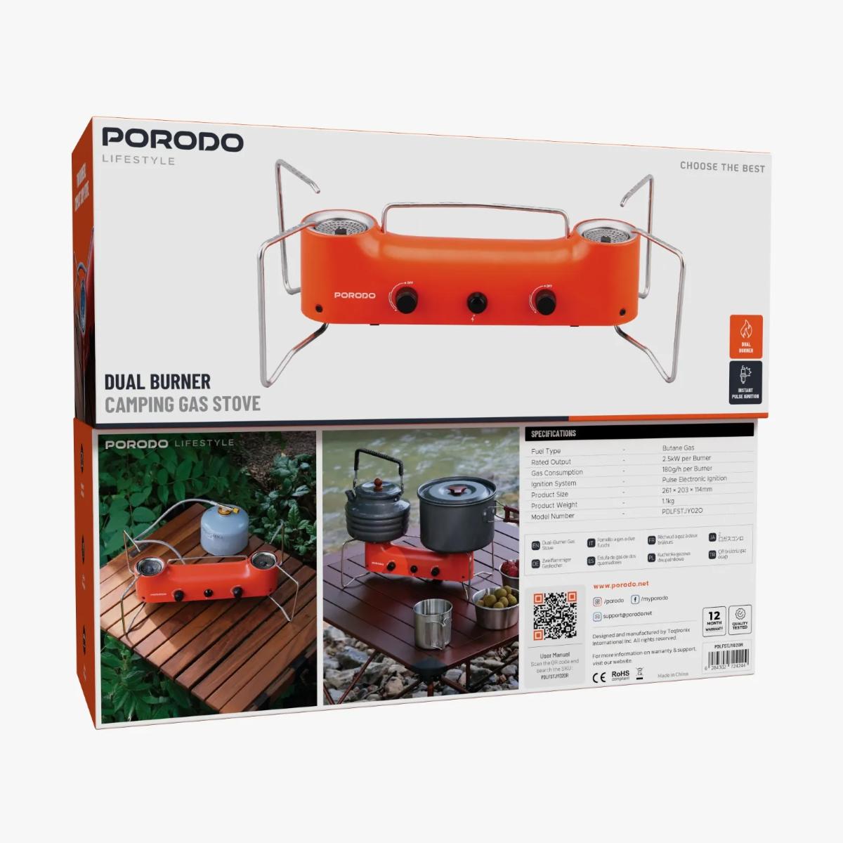 Porodo Lifestyle Dual burner camping gas stove
