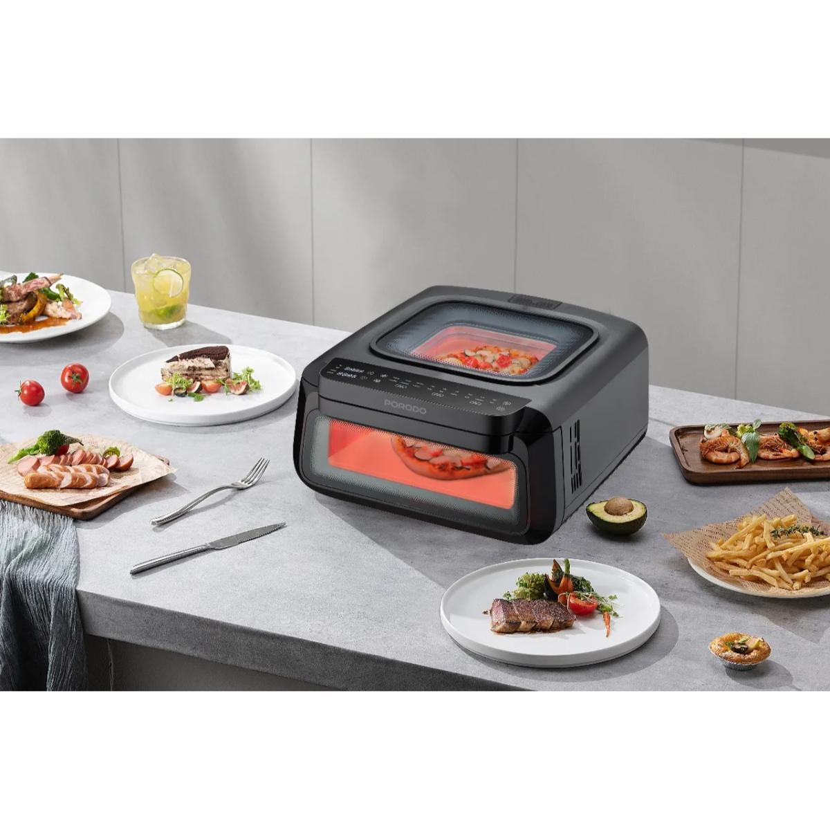 Porodo Lifestyle Crisp Cook 3-In-1 Air Fryer, Pizza, Oven
