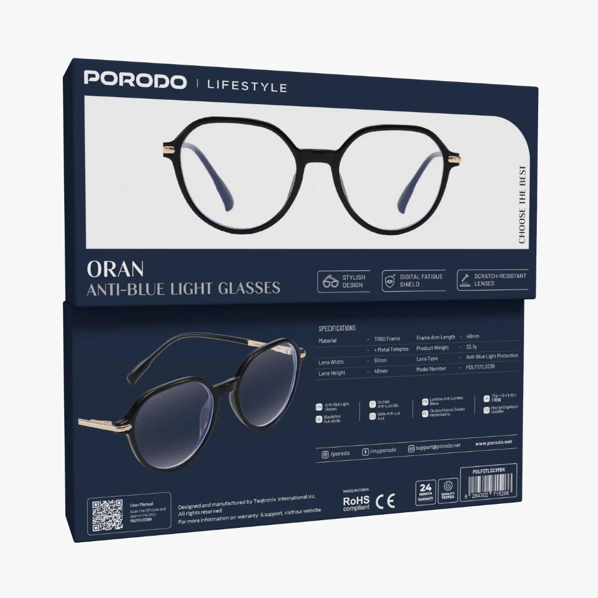 Porodo Lifestyle Oran Anti-Blue Light Glasses