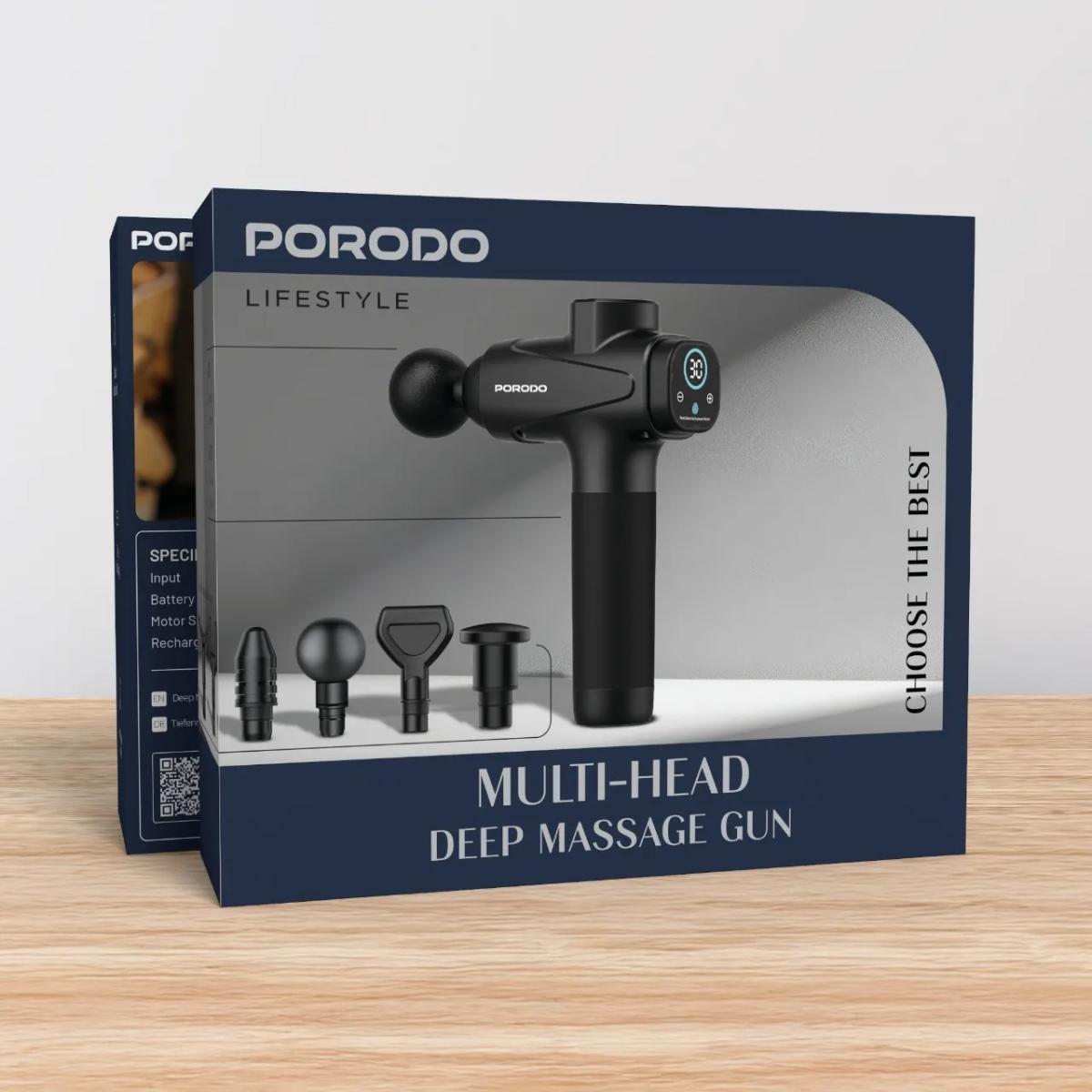 Porodo Lifestyle Multi-Head Deep Massage Gun