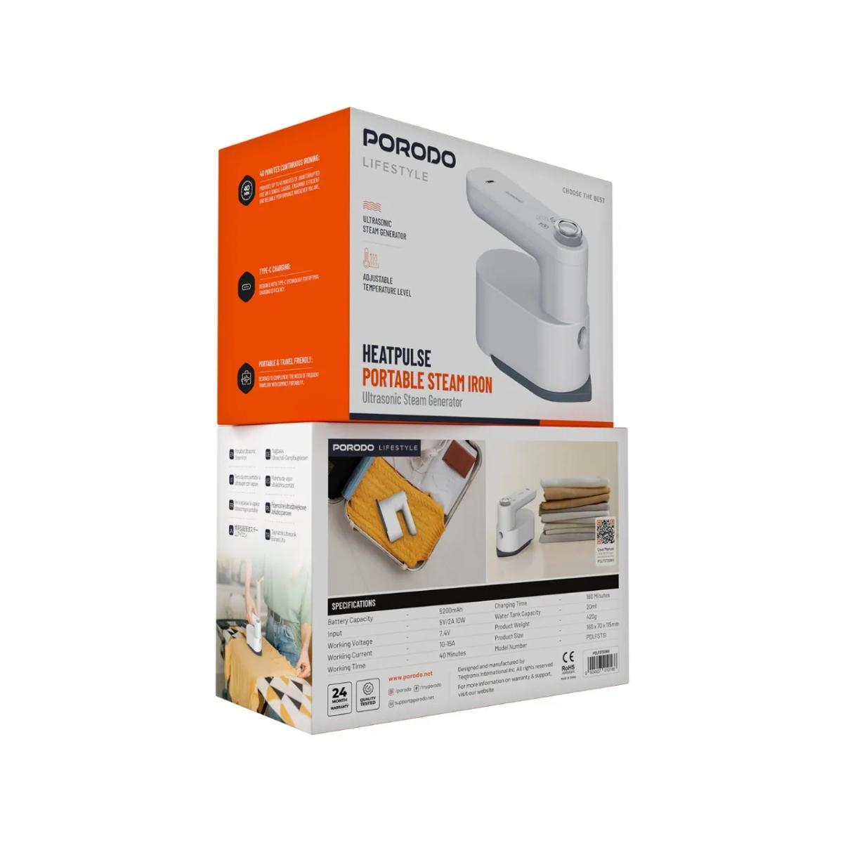 Porodo Lifestyle Heatpulse Portable Steam Iron