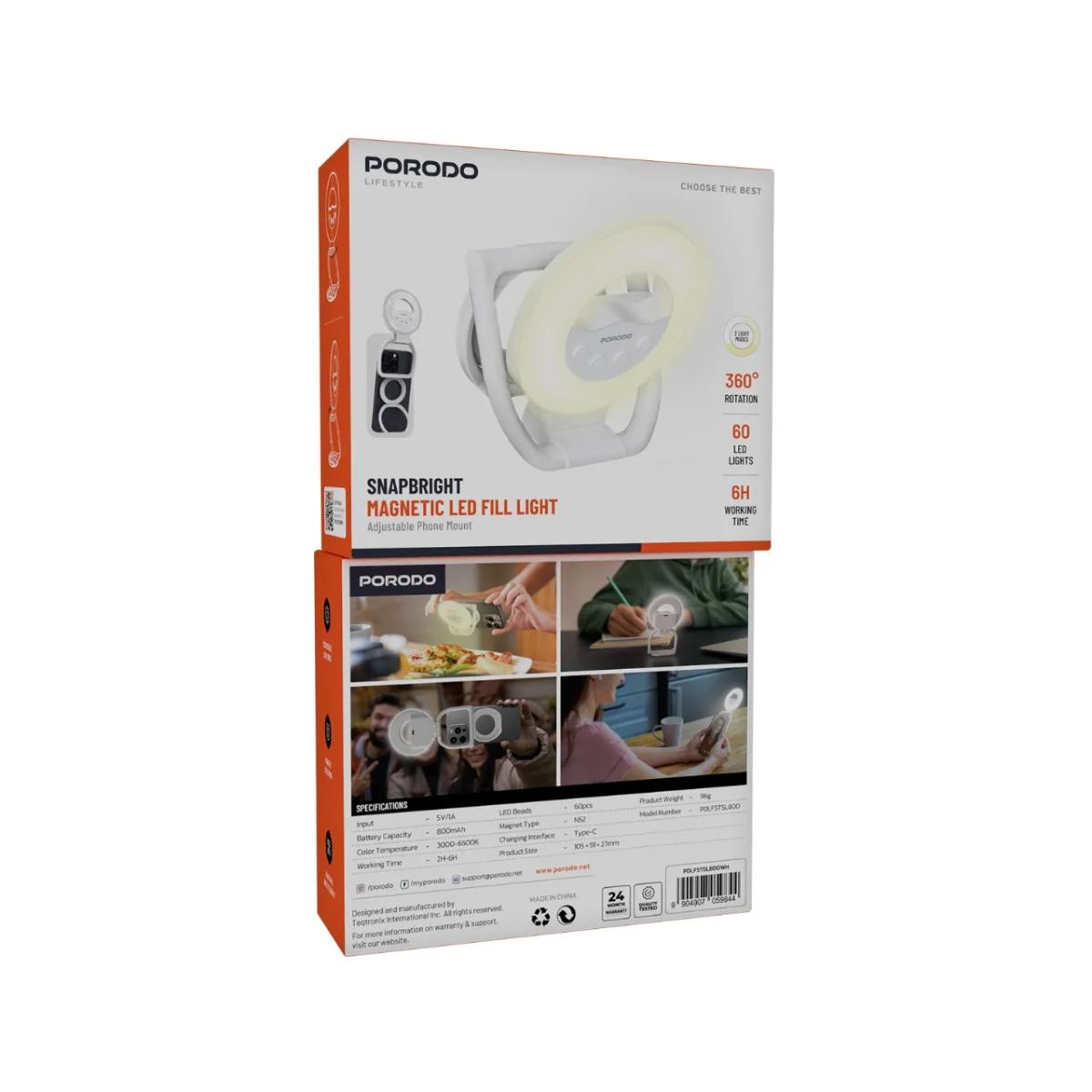 Porodo Lifestyle Snapbright Magnetic LED Fill Light