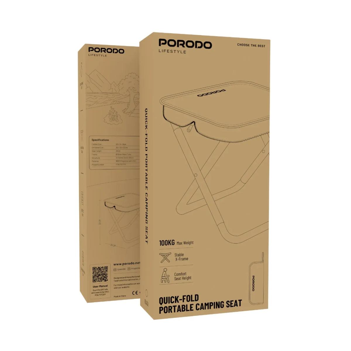 Porodo Lifestyle Quick-Fold Portable Camping Seat