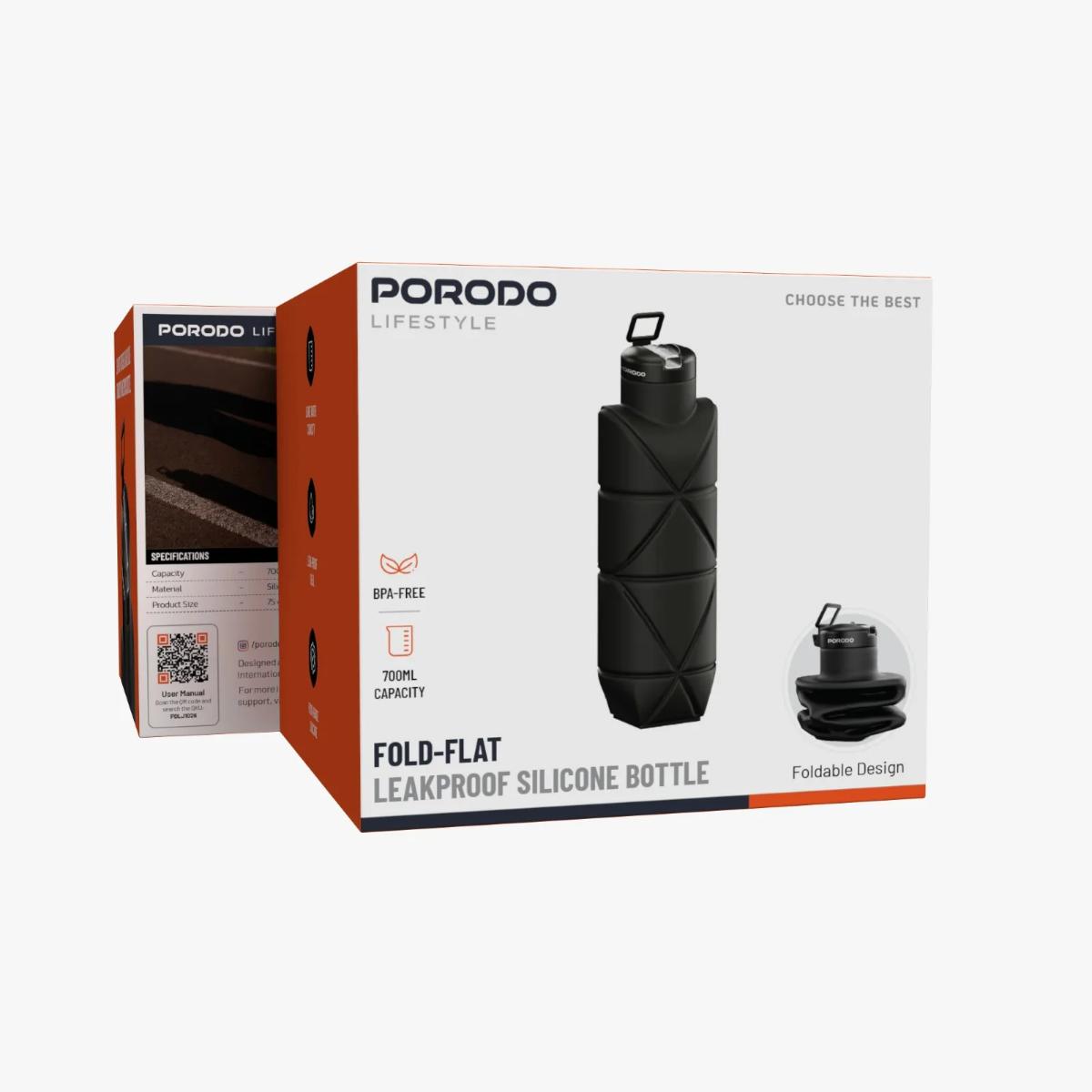 Porodo Lifestyle Fold-Flat LeakProof Silicone Bottle