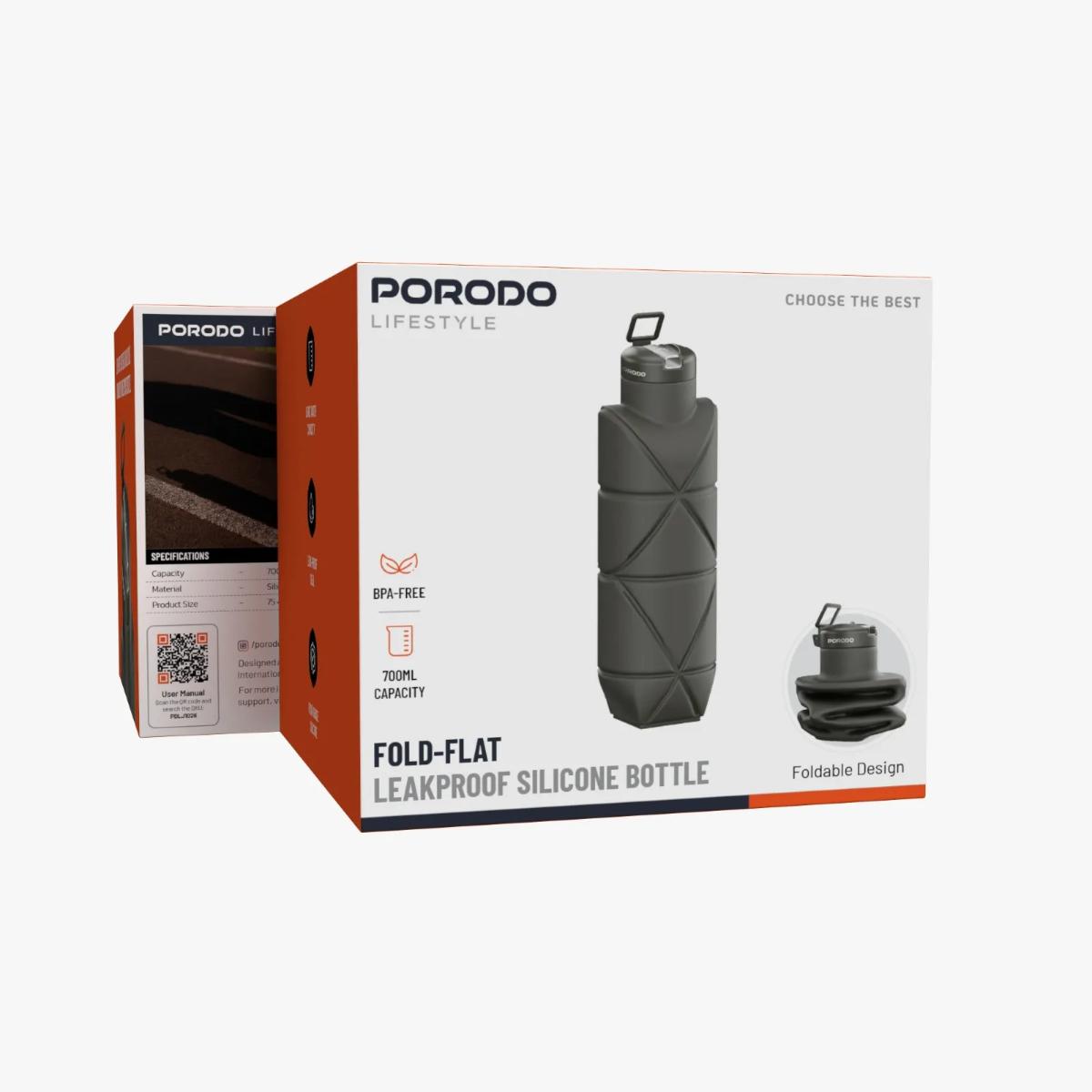 Porodo Lifestyle Fold-Flat LeakProof Silicone Bottle