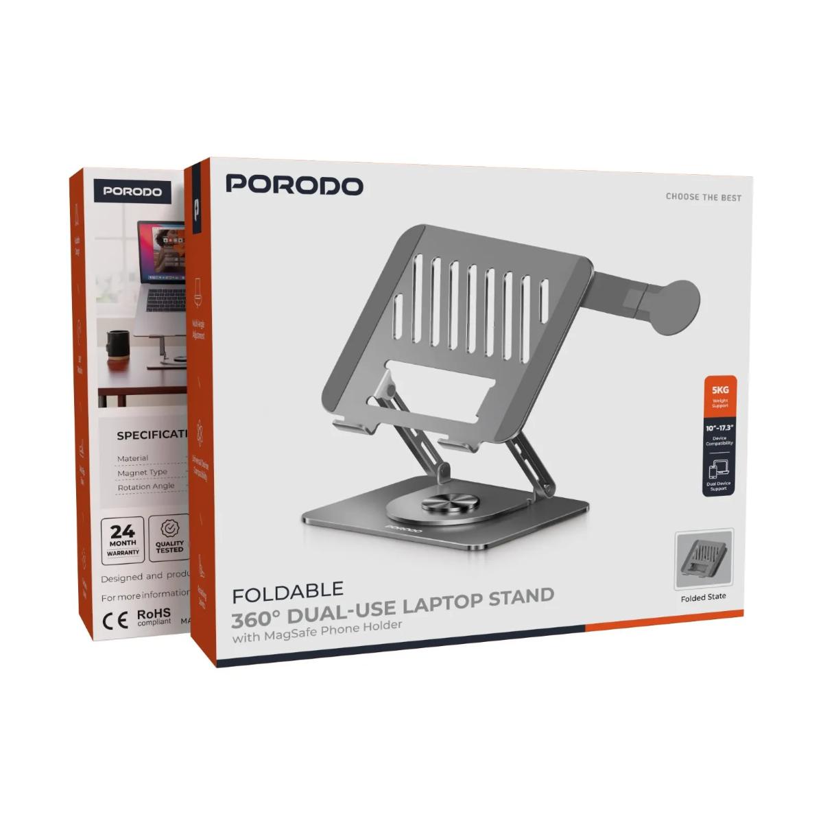 Porodo Foldable 360° Dual-Use Laptop Stand