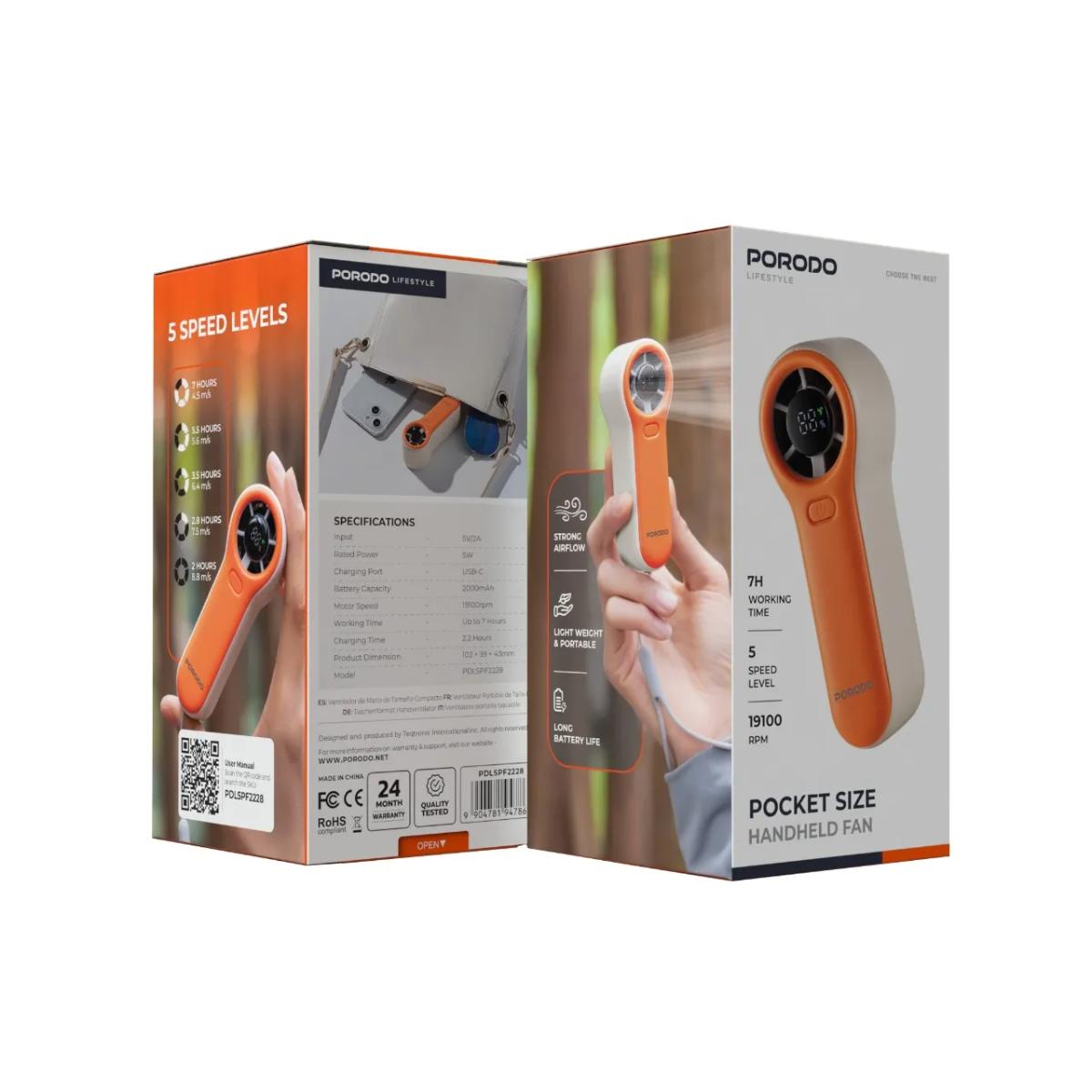 Porodo Lifestyle Pocket Size Handheld Fan