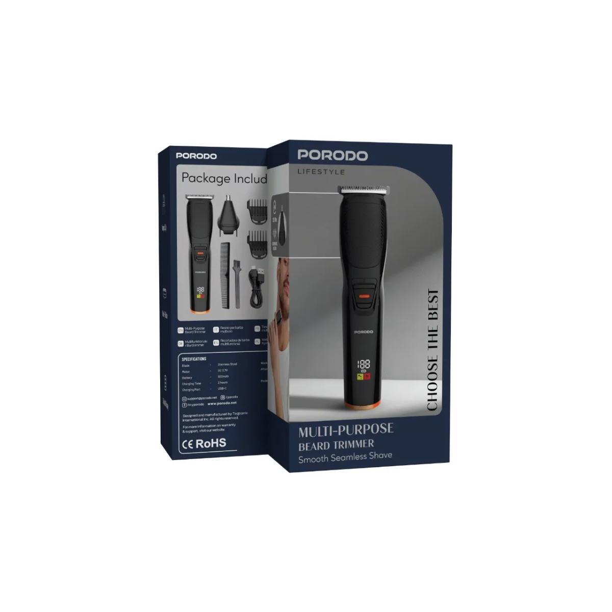 Porodo Multi-Purpose Stainless Steel Beard Trimmer
