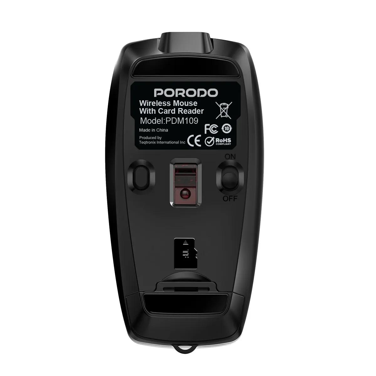 Porodo Wireless Mouse 1600DPI with Card Reader