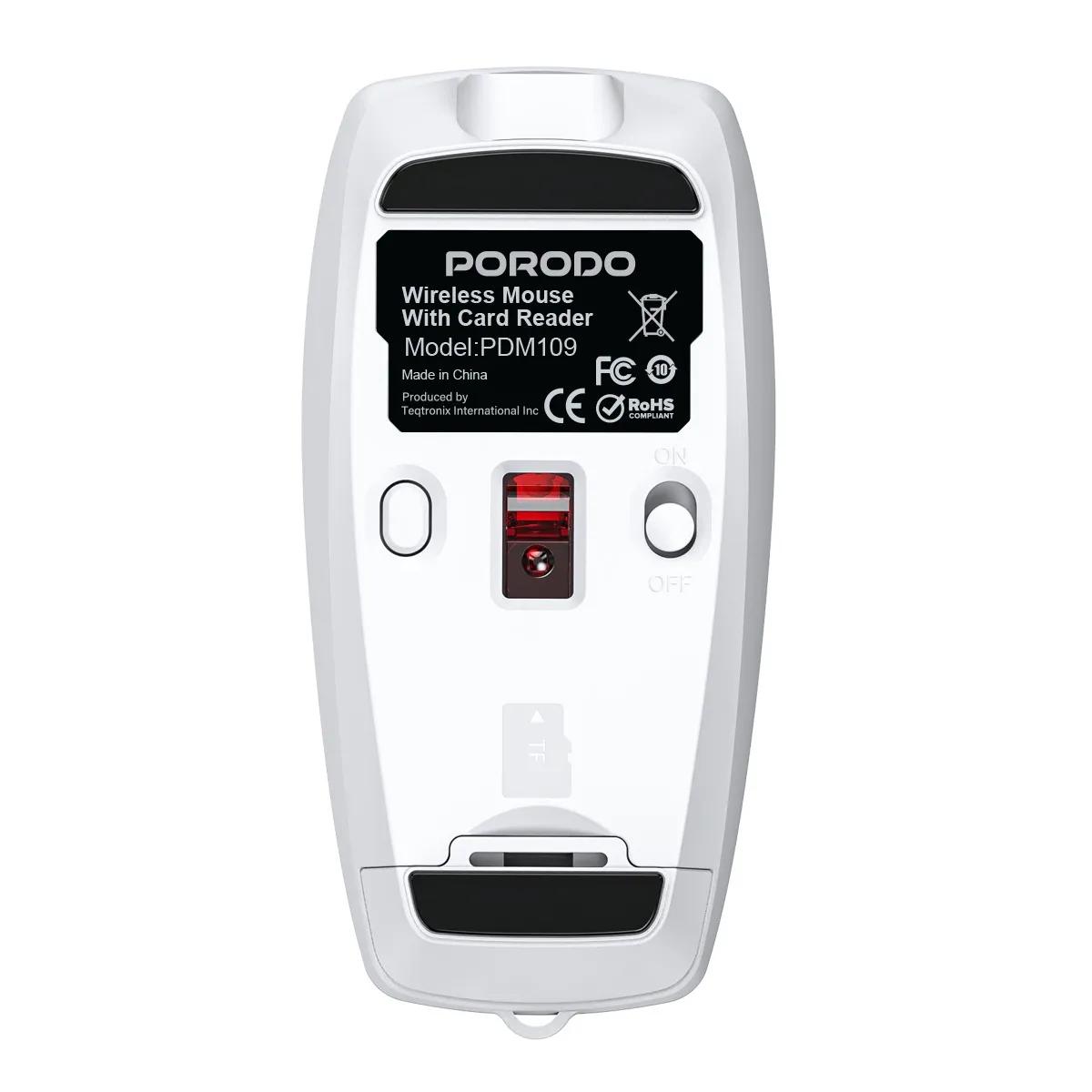 Porodo Wireless Mouse 1600DPI with Card Reader