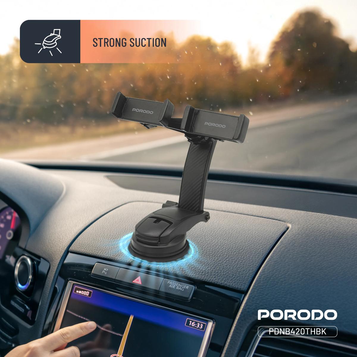 Porodo 360° Rotatable Car Phone Holder